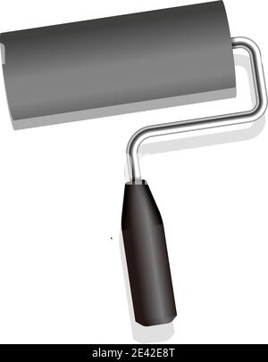 Roller painter, paintbrush vector illustration (Black) Stock Vector