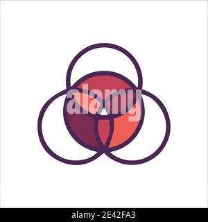 Abstract logo in stroke and flat style vector design element icon Stock Vector
