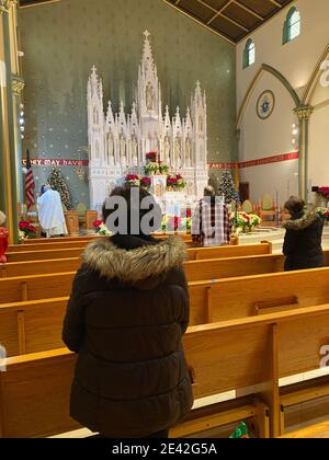 Newly renovated Catholic Church in the Windsor Terrace neighborhood, Brooklyn, New York. Stock Photo