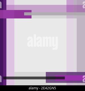 Geometric template with light text space. Abstract pattern of purple rectangles and strips. Modern vector background, layout for covers, presentations Stock Vector