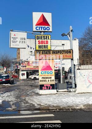 Citgo gas station along Coney Island Avenue in Brooklyn New York. Stock Photo