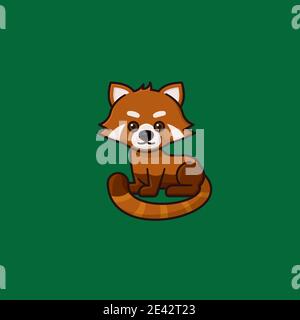 Cute red panda cartoon character vector illustration for Red Panda Day on September 19. Stock Vector