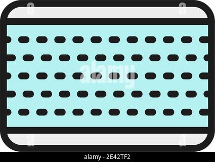 Layered orthopedic mattress flat color line icon. Isolated on white background Stock Vector