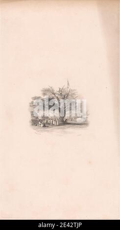 Edward Goodall, 1795â€“1870, British, An Old Oak, 1834. Line engraving, 1st state on moderately thick, slightly textured, cream, wove paper. Stock Photo