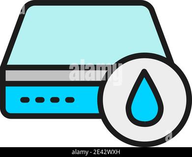 Orthopedic watterproof mattress flat color line icon. Stock Vector