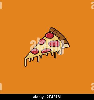 Slice of Pepperoni Pizza vector illustration for Pepperoni Pizza Day on September 20. Stock Vector