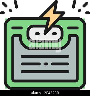 Bathroom weight scale, maximum value flat color line icon. Stock Vector