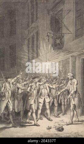 Råd behandle Site line Samuel Wale RA, 1721â€“1786, British, The Mob Assembled to Pull Down the  Bawdy House kept by Peter Wood in the Strand, undated. Gray wash with pen  and black ink on medium, slightly