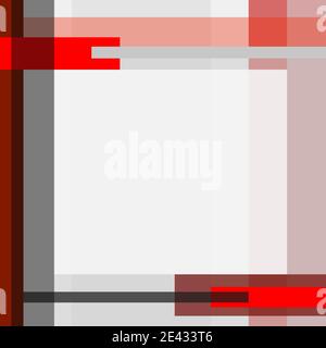 Frame of bright red, gray rectangles and strips. Geometric modern pattern. Abstract background. Flat design, template with text place. Vector EPS10 Stock Vector