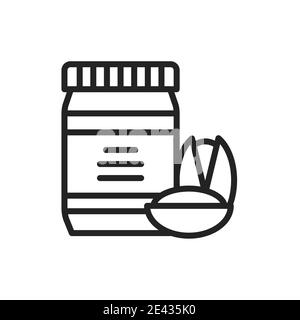 Pistachio paste color line icon. Isolated vector element. Stock Vector
