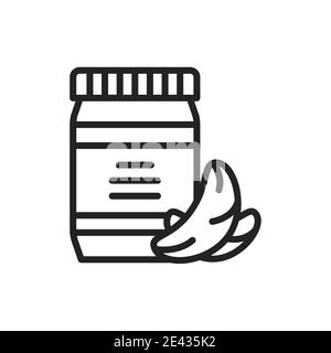 Cashew paste color line icon. Isolated vector element. Stock Vector