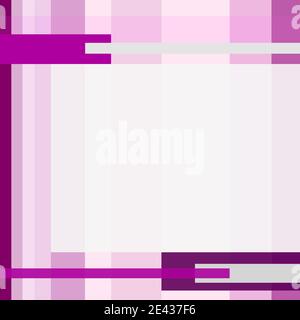 Geometric flat template with light text box. Abstract pattern of purple, magenta, pink rectangles and strips. Elegant vector background, layout. EPS10 Stock Vector