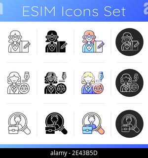 Corporate hierarchy icons set Stock Vector