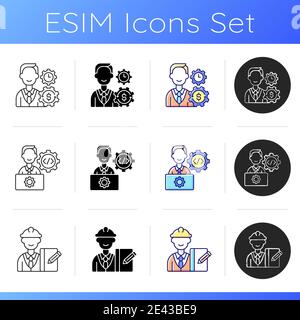 Corporate structure icons set Stock Vector
