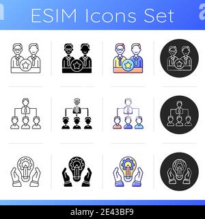 Organization structure icons set Stock Vector