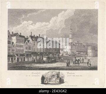 Bartholomew Howlett, 1767â€“1827, British, Cornhill, London as it appeared in 1630, 1818. Engraving. Stock Photo