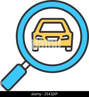 Car inspection RGB color icon Stock Vector