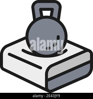 Mattress with hard materials for people, orthopedic mattress color line icon. Stock Vector