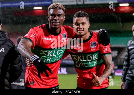 NIJMEGEN, NETHERLANDS - JANUARY 21: (L-R): Arian Kastrati of Fortuna  Sittard disappointed after defeat in extra time (3:2) during the Dutch KNVB  Cup m Stock Photo - Alamy