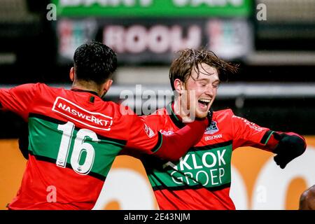 NIJMEGEN, NETHERLANDS - JANUARY 21: (L-R): Thomas Beekman of NEC  celebrating goal (3:1) shot during extra time during the Dutch KNVB Cup  match between Stock Photo - Alamy