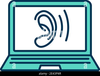 Spying for private data RGB color icon Stock Vector