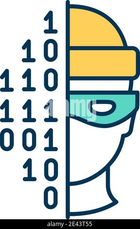 Cyber crime RGB color icon Stock Vector