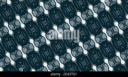 Illustration of diagonal blue and white shapes connected with lines Stock Photo