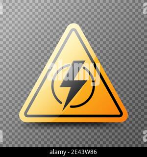 Power outage. Symbol without electricity. Triangular icon of electricity. Vector illustration isolated on transparent background. Stock Vector