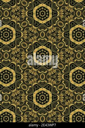 Illustration of a creative geometric seamless pattern in floral style Stock Photo