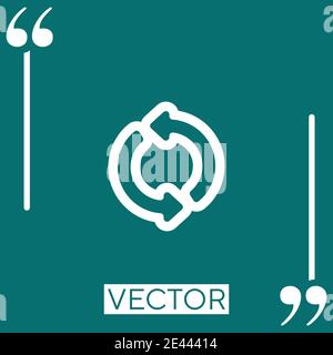two counterclockwise arrows outline Linear icon. Editable stroke line Stock Vector