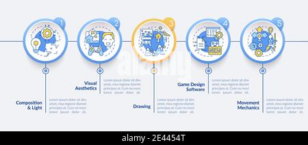 Game designer skills vector infographic template Stock Vector