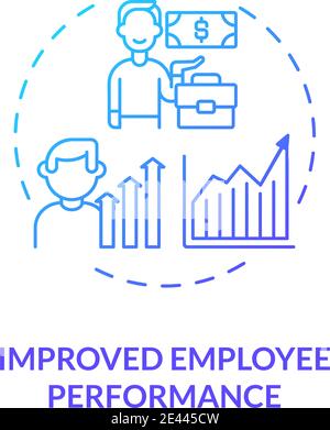Improved employee performance concept icon Stock Vector