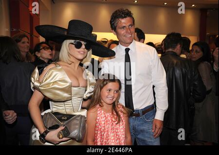 Anthony Kennedy Shriver with his daughter and Lady GaGa arriving at Hogan Charity Cocktail for Benefit Association Best Buddies, at the Hogan store in Paris, France on April 23, 2009. Photo by ABACAPRESS.COM Stock Photo
