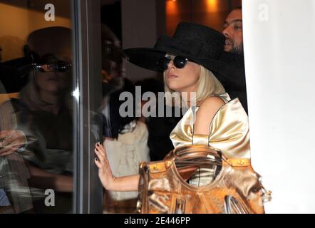 Lady GaGa arriving at Hogan Charity Cocktail for Benefit Association Best Buddies, at the Hogan store in Paris, France on April 23, 2009. Photo by ABACAPRESS.COM Stock Photo