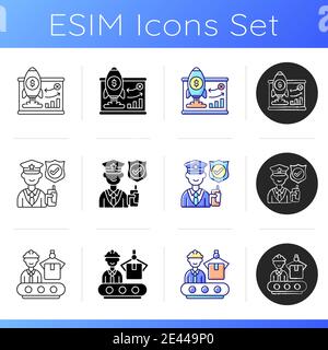 Corporation hierarchy icons set Stock Vector