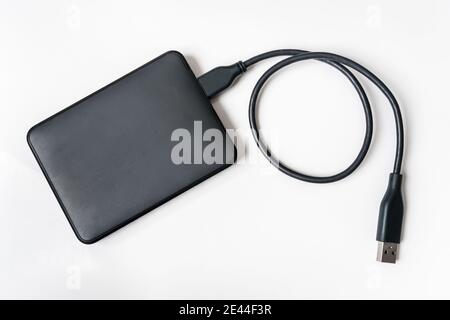External hard disk (HDD) isolated on white background Stock Photo