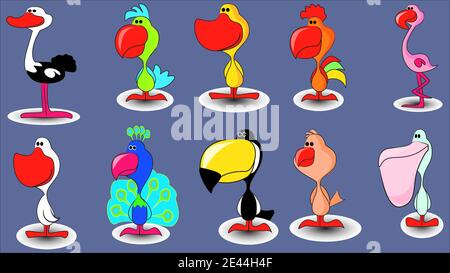cute colorfull animals design art vector Stock Vector
