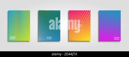 Minimal covers design. Colorful line design. Stock Vector