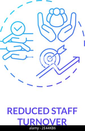 Reduced staff turnover concept icon Stock Vector