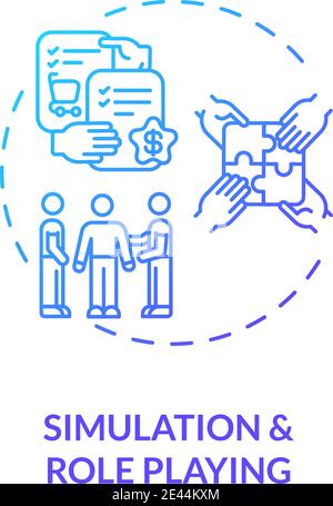 Simulation and role playing concept icon Stock Vector