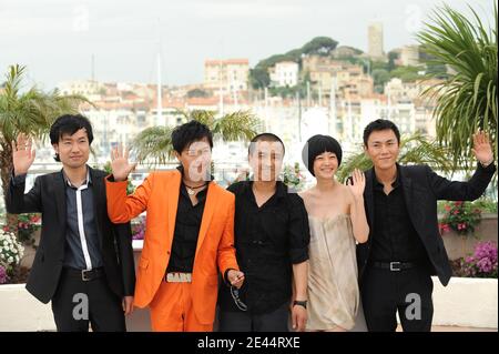 Chinese actors Wu Wei and Chen Sicheng, director Lou Ye, actress Tan Zhuo and actor Qin Hao attend 'Spring Fever' Photocall held at the Palais Des Festivals during the 62nd International Cannes Film Festival in Cannes, France on May 14, 2009. Photo by Nebinger-Orban/ABACAPRESS.COM Stock Photo