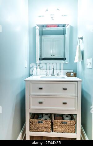 Small recently renovated guest bathroom Stock Photo