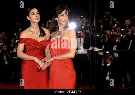 Sophie Marceau and Monica Bellucci arriving to the screening of 'Ne te retourne pas' during the 62nd Cannes Film Festival at the Palais des Festivals in Cannes, France on May 16, 2009. Photo by Nebinger-Orban/ABACAPRESS.COM Stock Photo