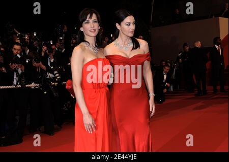 Sophie Marceau and Monica Bellucci arriving to the screening of 'Ne te retourne pas' during the 62nd Cannes Film Festival at the Palais des Festivals in Cannes, France on May 16, 2009. Photo by Nebinger-Orban/ABACAPRESS.COM Stock Photo