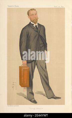 Leslie Matthew 'Spy' Ward, 1851â€“1922, British, Politicians - Vanity Fair. 'Foreign Affairs'. Mr. James William Lowther. 19 December 1891, 1891. Chromolithograph. Stock Photo