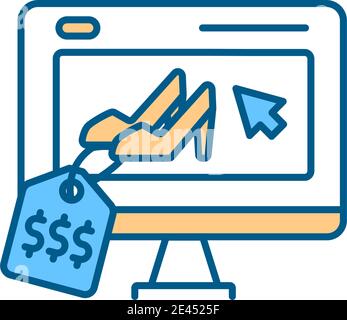 Fashion store RGB color icon Stock Vector