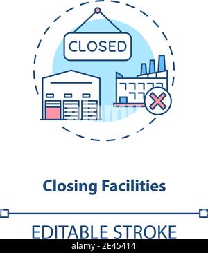 Closing facilities concept icon Stock Vector