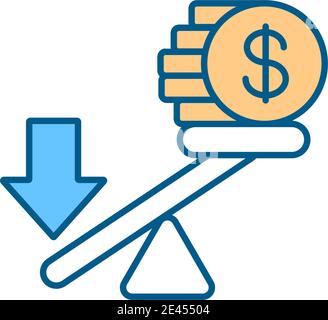 Avoid financial leverage RGB color icon Stock Vector