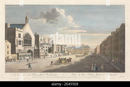 John Boydell, 1720â€“1804, British, A View of New Palace Yard, Westminster. Hand colored engraving. Stock Photo