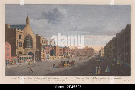 John Boydell, 1720â€“1804, British, A View of New Palace Yard, Westminster. Hand colored engraving. Stock Photo